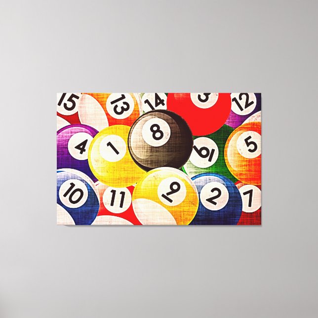 Impressão Em Tela Billiards Collage Triptych (Frente)