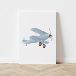 Impressão Em Tela Biplano Vintage Blue Watercolor<br><div class="desc">Este impressão de biplano de aquarela vintage é uma bela maneira de decorar seu quarto de infância,  quarto de crianças,  ou qualquer espaço com viagem.</div>