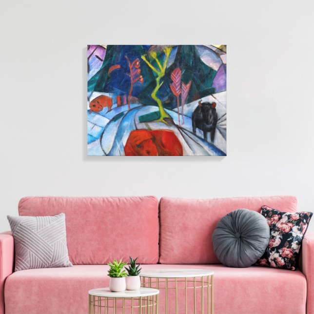Impressão Em Tela Bison no inverno | Franz Marc | (Insitu(Sala de estar))