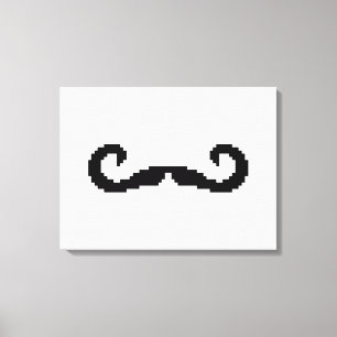Impressão Em Tela Bit Pixel Handlebar Mustache