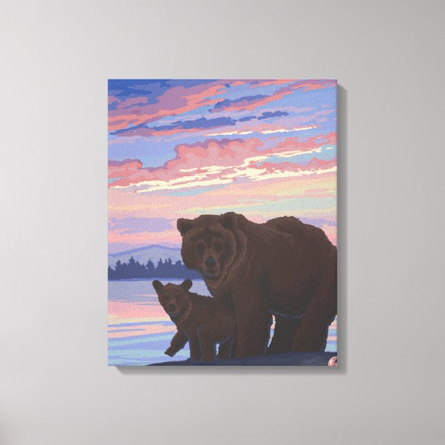 Impressão Em Tela Black Bear e CubColorado (Frente)