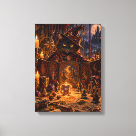 Impressão Em Tela Black Cat Dungeon Master Fantasy Art