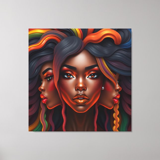 Impressão Em Tela Black woman melanin sistas brown skin girls sista  (Frente)