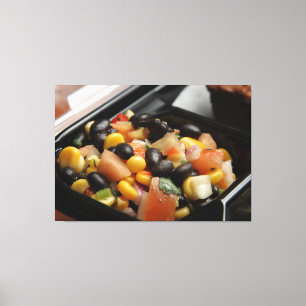 Impressão Em Tela Blackbean e salada de milho