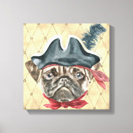 Impressão Em Tela Blackface o Pug Pirata em Tela