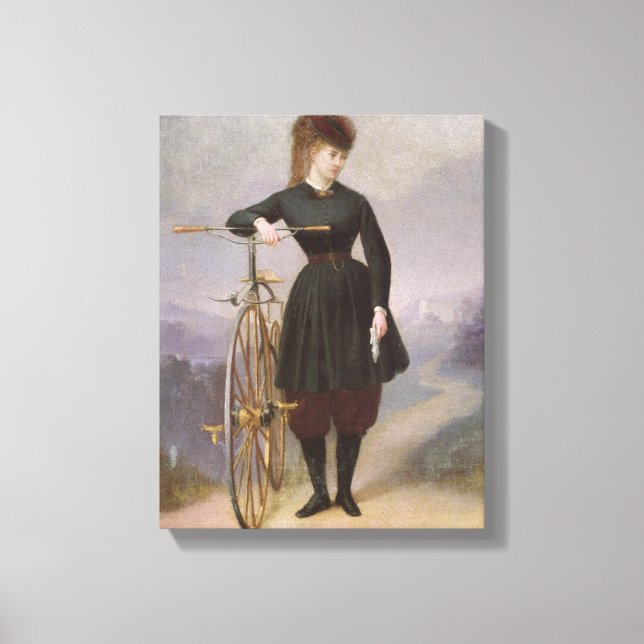 Impressão Em Tela Blanche d'Antigny e seu velocipede (Frente)