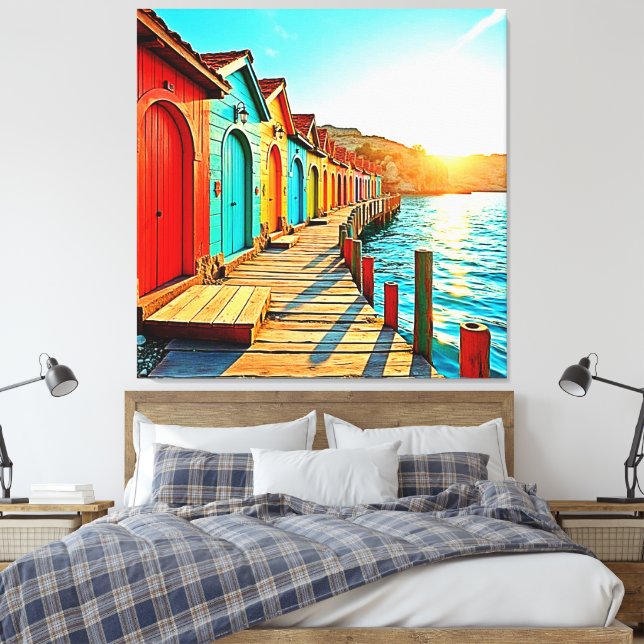 Impressão Em Tela Blisas Sunset: Matizes à beira-mar (Insitu(Quarto))