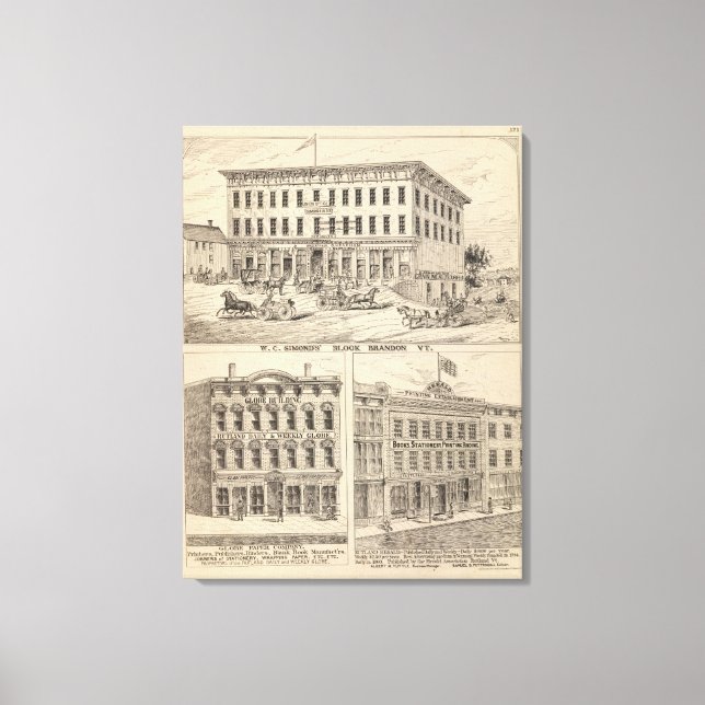 Impressão Em Tela Bloco de WC Simond em Brandon (Frente)