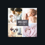 Impressão Em Tela Blocos de Colagem de Fotos da Família Personalizad<br><div class="desc">Mostre suas fotos queridas com esta colagem de fotos da família e personalize-a com seu nome de família. A canvas resolve o problema do enquadramento. Personalize o modelo fácil de usar com fotos da família, crianças, seus animais de estimação e outras belas fotos. *Por favor, não hesite em contactar-me se...</div>