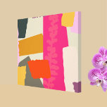 Impressão Em Tela Blocos de cores da silhueta botânica artística mod<br><div class="desc">Design colorida com blocos de cores neutros simples,  modernos,  belos,  brilhantes e reconfortantes,  em amarelo-mostarda,  laranja,  rosa,  fushia,  carvão,  blocos de mocha com uma silhueta botânica rosa. Um pop de cor excelente</div>