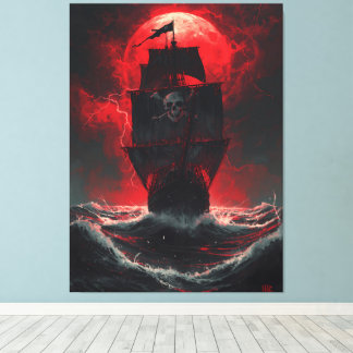 Impressão Em Tela Blood Moon Pirates: Cursed Galleon of the Crimson