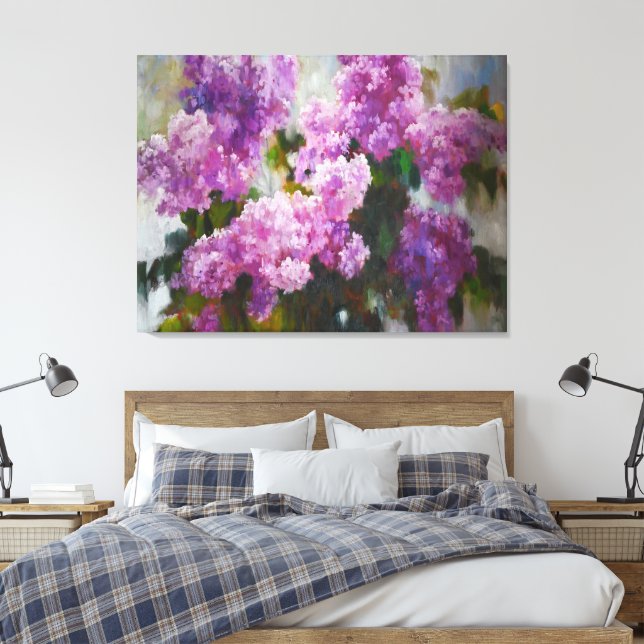 Impressão Em Tela Blooming Lilac – Impressionist Spring Flowers (Insitu(Quarto))