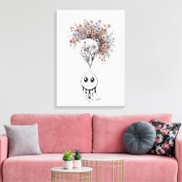 Impressão Em Tela Blooming Mind- Modern Surrealist Floral Art Poster