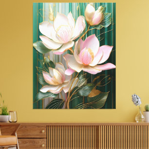 Impressão Em Tela Blooming Wallpaper Japonês Magnolia Art