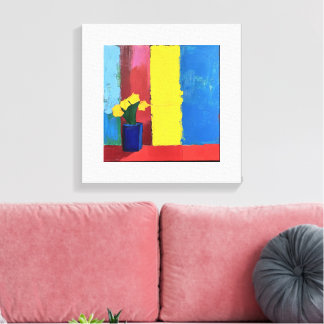 Impressão Em Tela Blooms minimalistas - Arte Floral Moderna de Canva