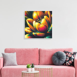 Impressão Em Tela Bloqueio de Tulipas de Abstrato Radiante
