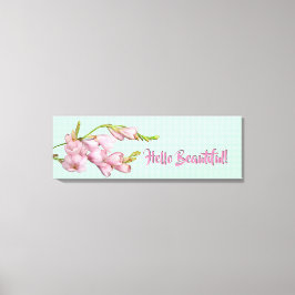 Impressão Em Tela Blossoms Modernos de Cereja Menina Verde Olá Linda