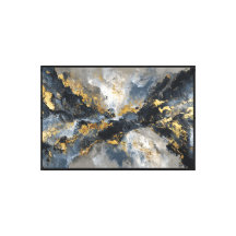 Blue and White Abstract Wall Art – Modern Minimali