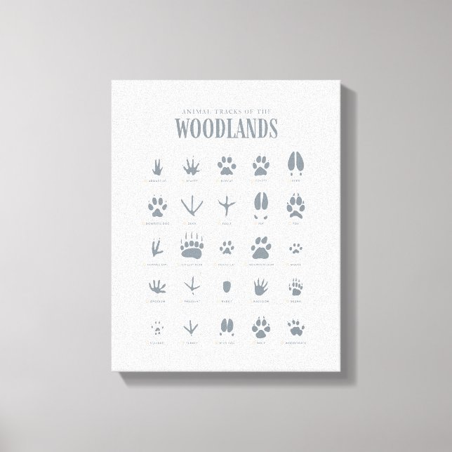 Impressão Em Tela Blue Animal Tracks Woodland Nursery (Frente)