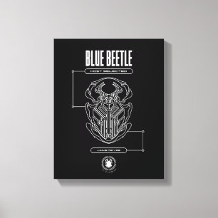 Impressão Em Tela Blue Beetle Scarab Tech Graphic