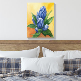 Impressão Em Tela "Blue Bloom" - Impressão de Tela Floral de Cores A