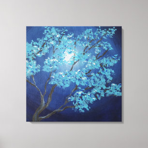 Impressão Em Tela Blue Fantasy Tree Arte Romântica Presente
