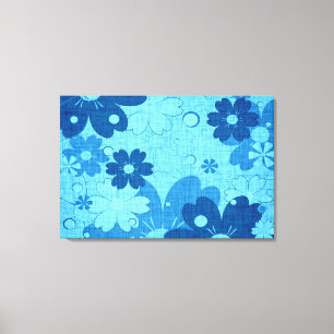 Impressão Em Tela Blue Floral Vintage