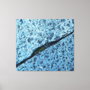 Impressão Em Tela Blue Granite Stone Texture with Deep Diagonal Fiss