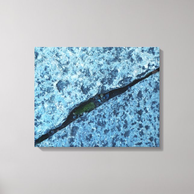 Impressão Em Tela Blue Granite Stone Texture with Deep Diagonal Fiss (Frente)