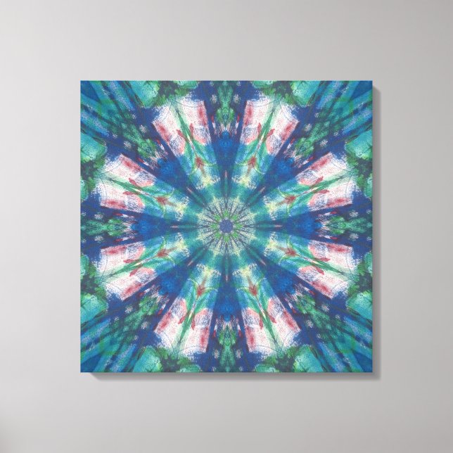 Impressão Em Tela Blue/Green Mandala (Frente)