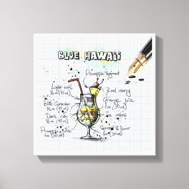 Impressão Em Tela Blue Hawaii (Frente)