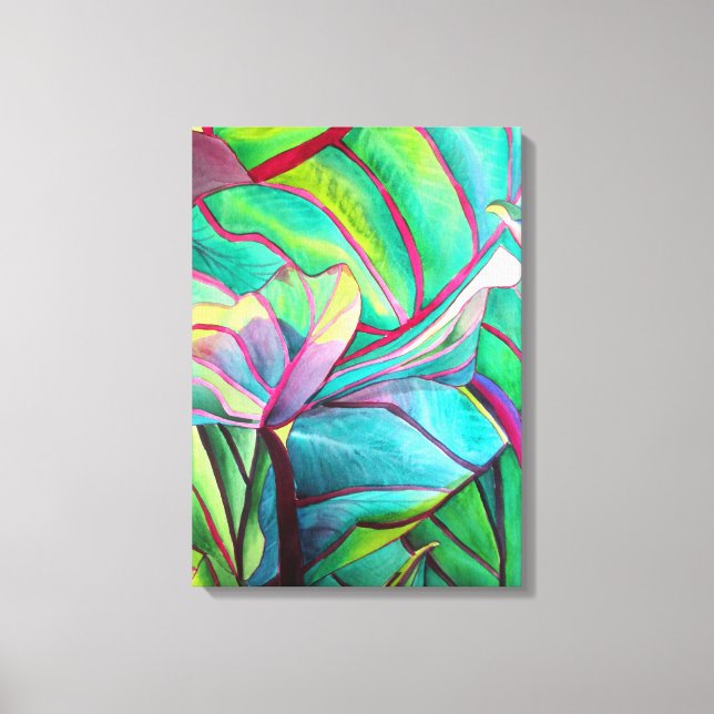 Impressão Em Tela Blue Hawaii - Folhagem tropical (Frente)