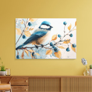 Impressão Em Tela Blue Jay Watercolor Art