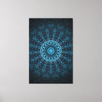 Blue Mandala Net Retro Hippie Trippy Boho Chic