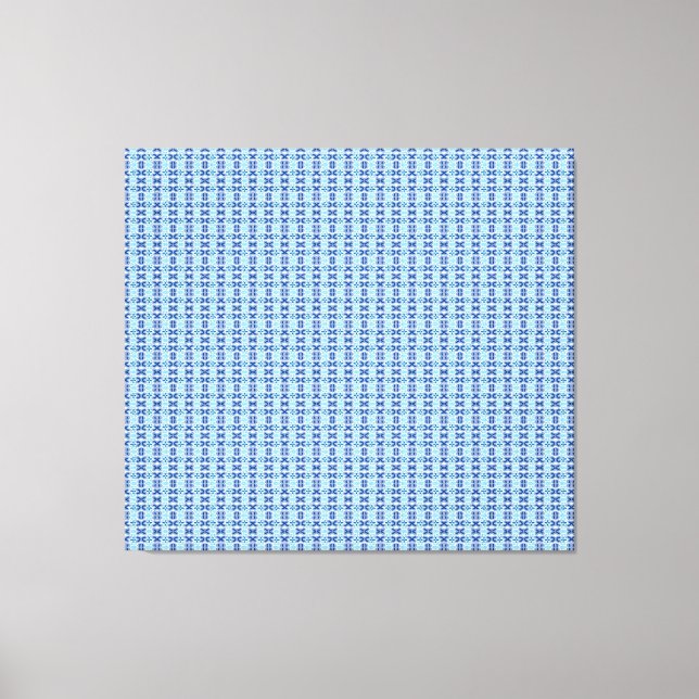 Impressão Em Tela Blue Mediterranean Geometric Mosaic Pattern (Frente)
