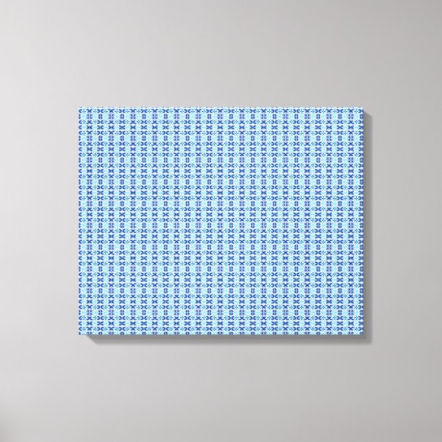 Impressão Em Tela Blue Mediterranean Geometric Mosaic Pattern (Frente)