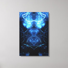 Impressão Em Tela Blue Nebula Energy Fractal Art