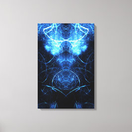 Impressão Em Tela Blue Nebula Energy Fractal Art