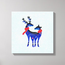Impressão Em Tela Blue Nordic Christmas Reindepaer