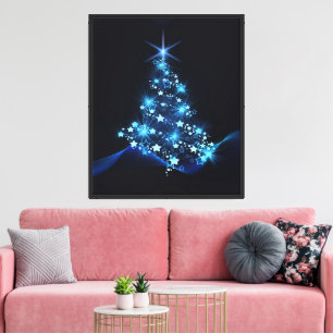 Impressão Em Tela Blue Shine of Stars no Natal Dark