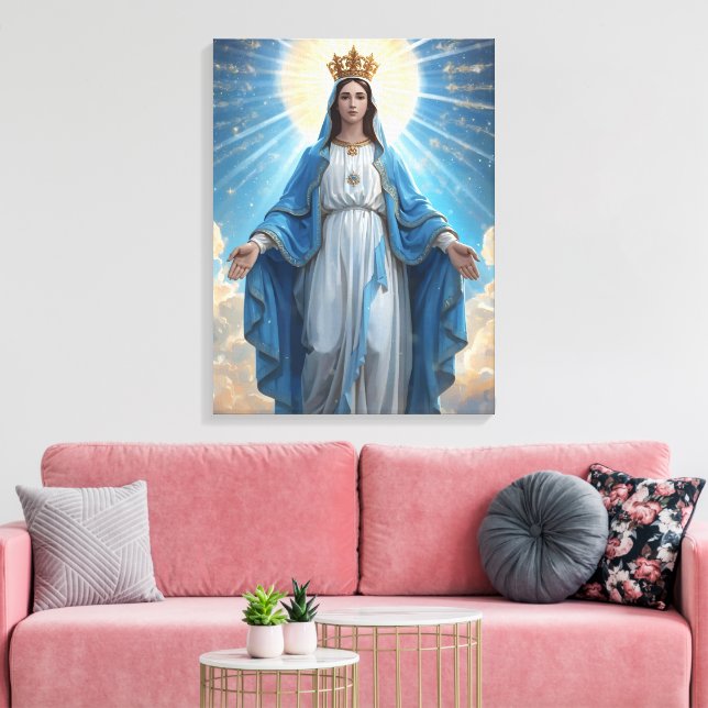 Impressão Em Tela Blue VIrgin Mary Heavenly (Insitu(Sala de estar))