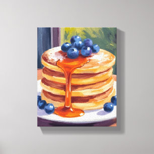Impressão Em Tela Blueberry Pancakes   Pintura a óleo