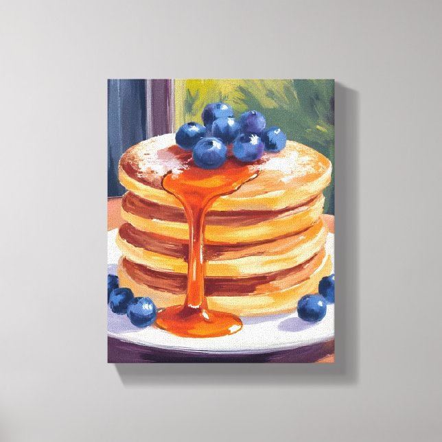 Impressão Em Tela Blueberry Pancakes | Pintura a óleo (Frente)