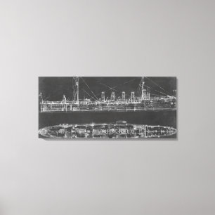 Impressão Em Tela Blueprint do Marinho Cruiser