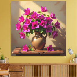 Impressão Em Tela Blühende Eleganz – Bougainvillea in Porzellanvase