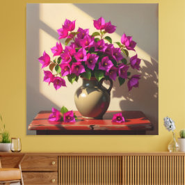 Impressão Em Tela Blühende Eleganz – Bougainvillea in Porzellanvase
