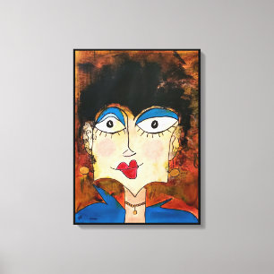 Impressão Em Tela Blusa azul