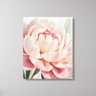Impressão Em Tela Blush Peony Watercolor Botanical Print**