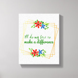 Impressão Em Tela boas intenções citações positivas para a aceit