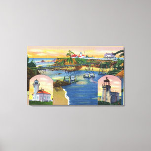 Impressão Em Tela Boca da ponte e do farol de Arago do cabo